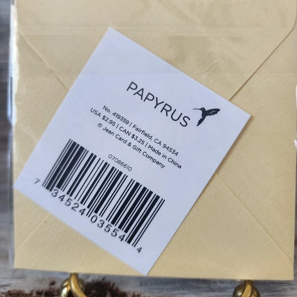 Papyrus Martini Glass Star Gemstone Blank Greeting Card 419359 Cream Envelope